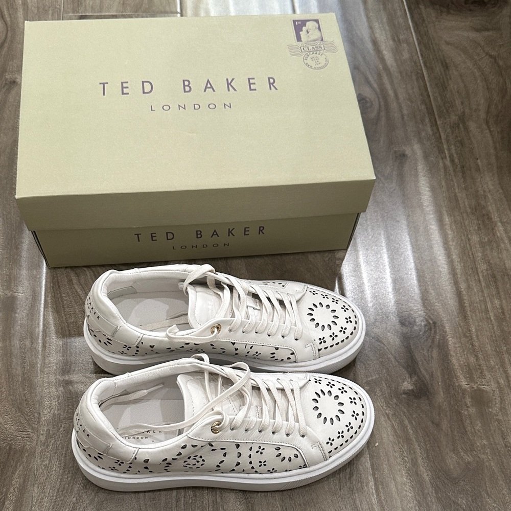 Ted Baker White Sneakers with laser cut design